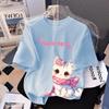 Camiseta Estampada com Gráfico de Gato de Desenho Animado para Menina Verão Casual Feminina para Exterior Infantil Manga Curta Roupa