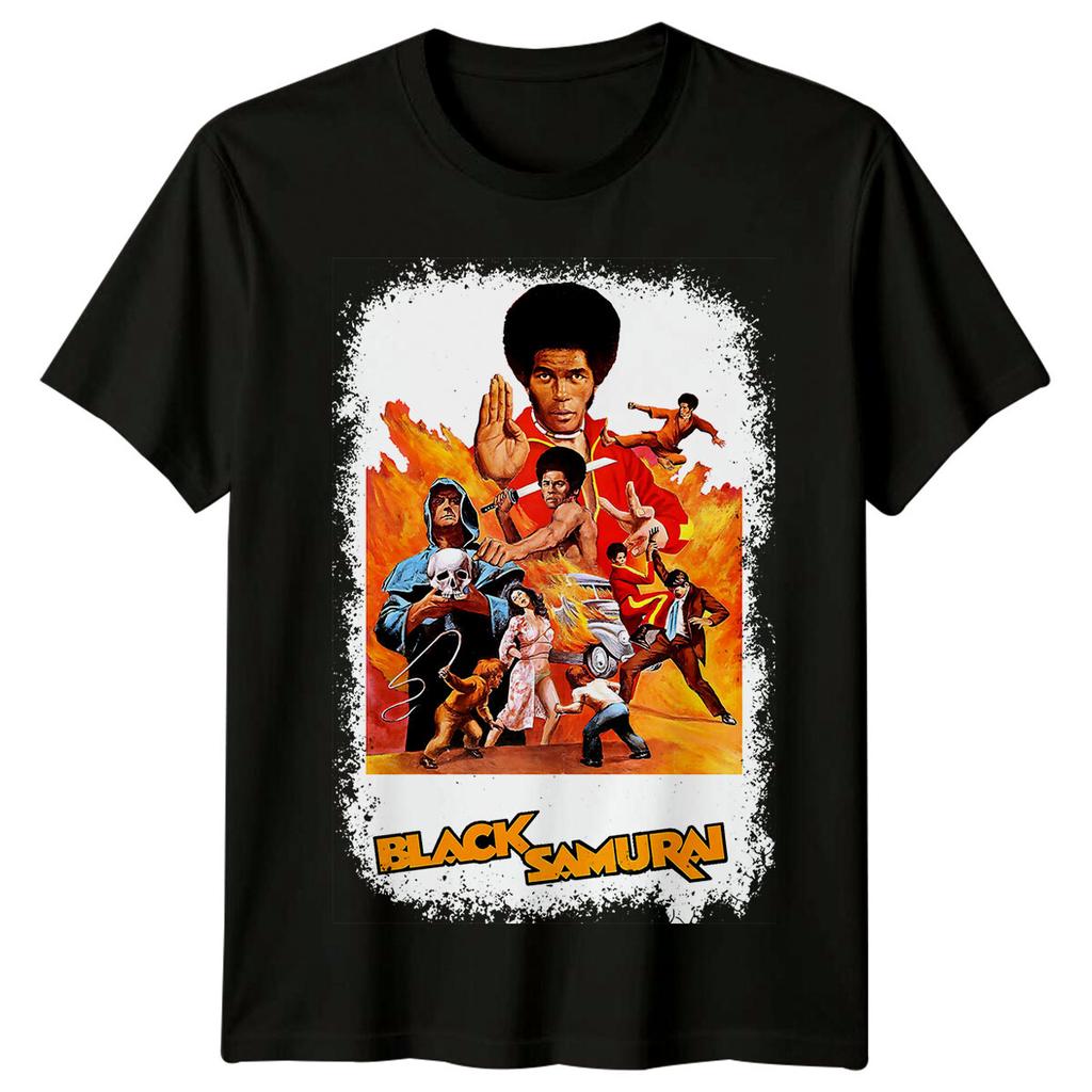 Samurai Negro (1976) Camiseta Inspirada em Cartaz de Filme Retrô Anos 70 Unissex