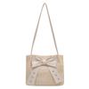 Trend largecapacity bow tote bag new fashion woven shoulder bag casual simple bag