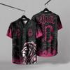 Summer Men's V-neck T-shirt Fashion Sports and Leisure Digital Printing 3D Short Sleeved T-shirt Top
