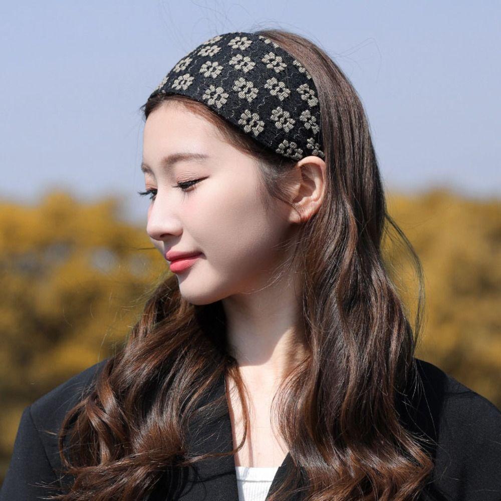 Floral Wide Hairband Mesh Women Hair Hoop Sweet Lace Headband  Wash Face
