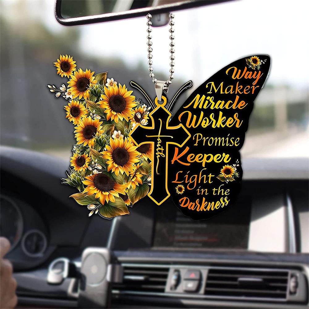 

Car Pendant Stylish Personalized Style Car Interior Accessories Butterfly Cross Shape Design Widget Creative Do Not Fade Durable
