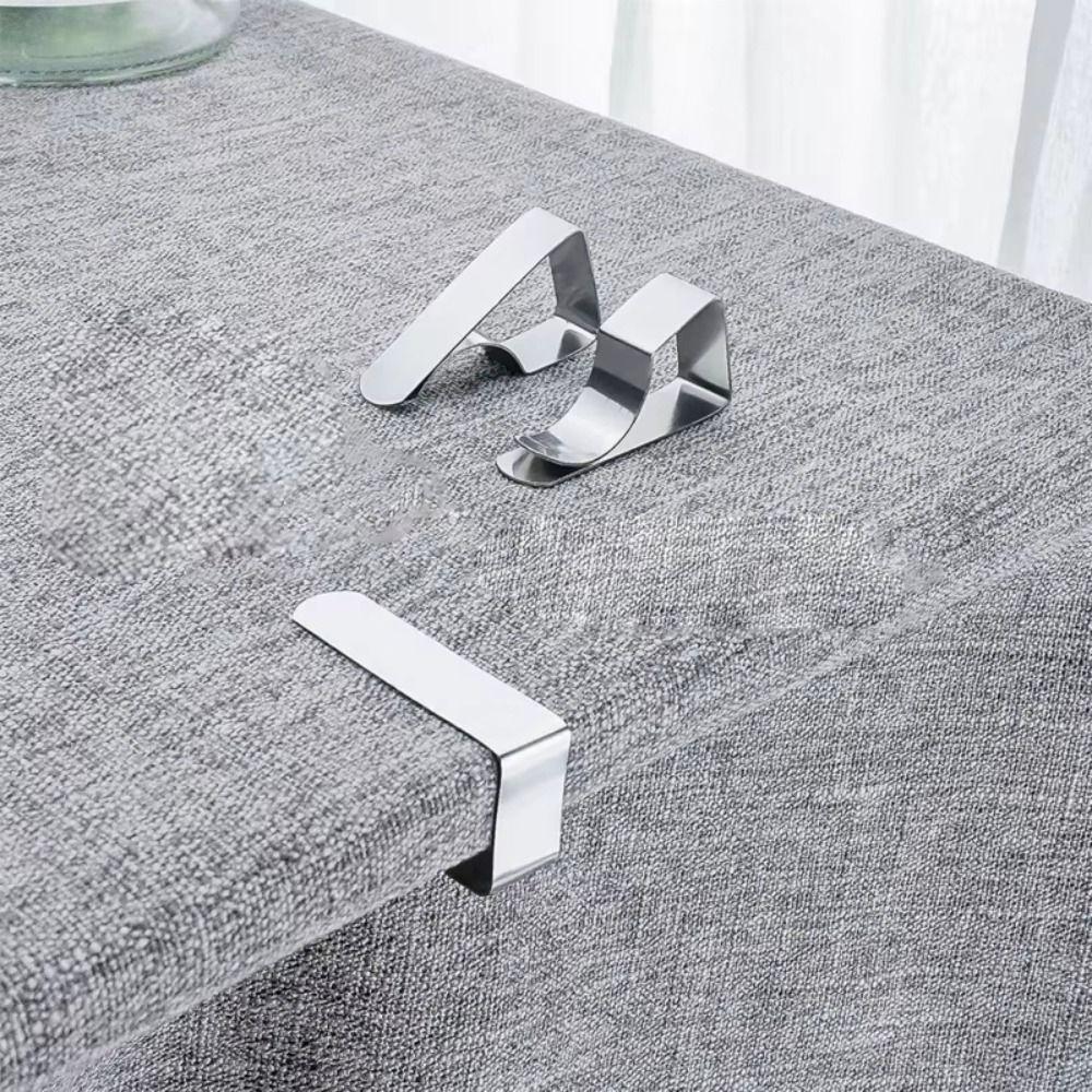8Pcs Stainless Steel Tablecloth Clamps Anti-Slip Tablecloth Organizer Clip