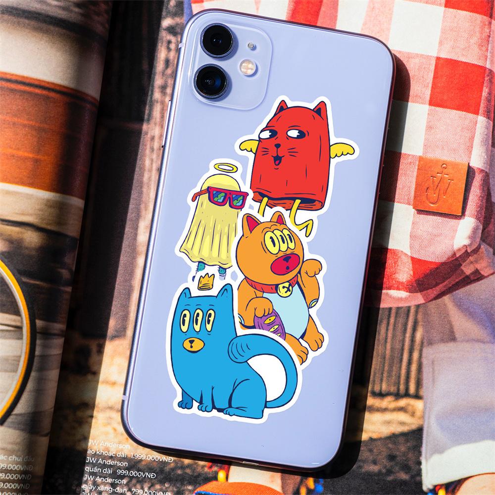50Pcs Cartoon Cute Creative Little Eyes Monster Graffiti Waterproof Sticker Trendy Decoration Decal Children'S Toy