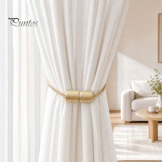 Curtain Ties Magnetic Tiebacks, Modern Simple Rope Tie Backs, Heavy Duty Magnets Decorative Drapes Weave Holdbacks for Home Bedroom Office Wall Damage