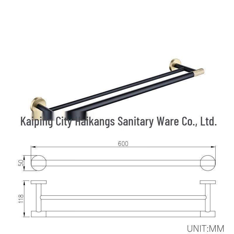OIMG Light Luxury Black Gold Bathroom Hardware Set