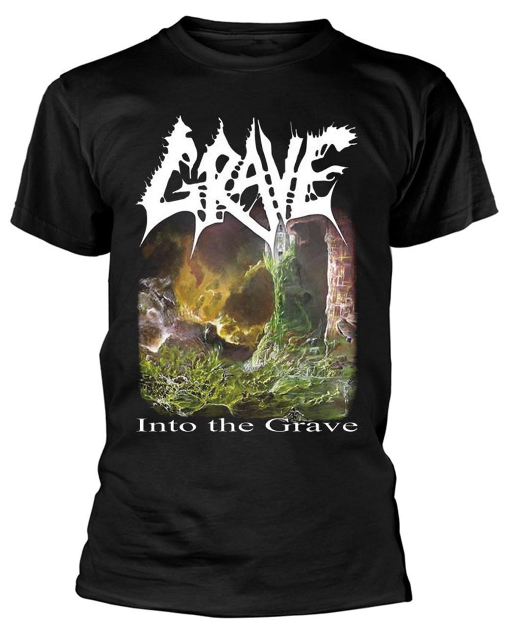 GRAVE Band Into The Grave BLACK Unisex Cotton T-Shirt Full Size UB124 XXL