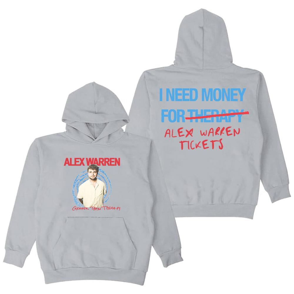 Alex Warren Cheaper Than Therapy Tour Tickets Merch Hoodie Long Sleeve Streetwear Women Men Hooded Sweatshirts Popular Fashion