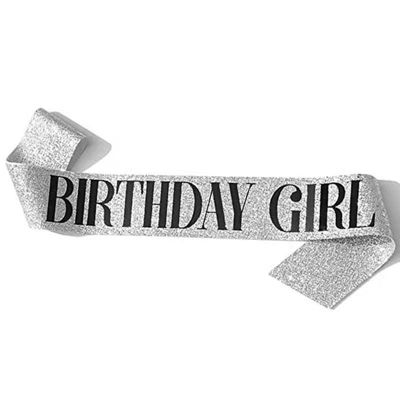 BIRTHDAY GIRL Queen Love Birthday Crown Ceremony Belt Ribbon Shoulder Strap Party