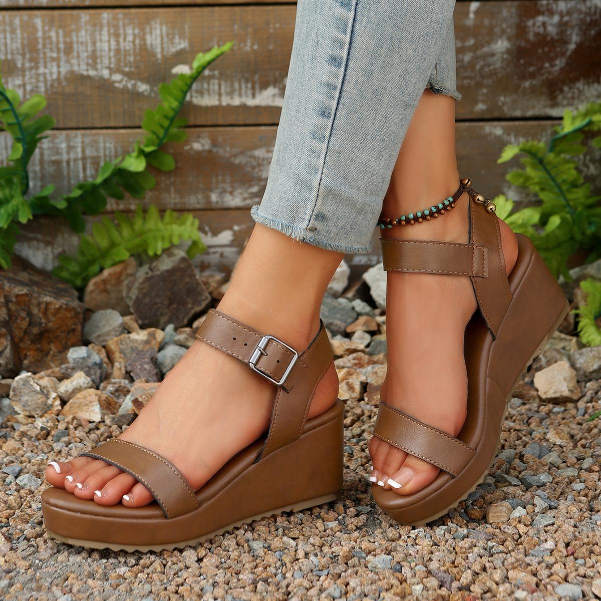 

Новые сандалии с круглым носком на толстой подошве, удобные повседневные, летние, модные, элегантные, с сексуальным высоким каблуком для женщин 39