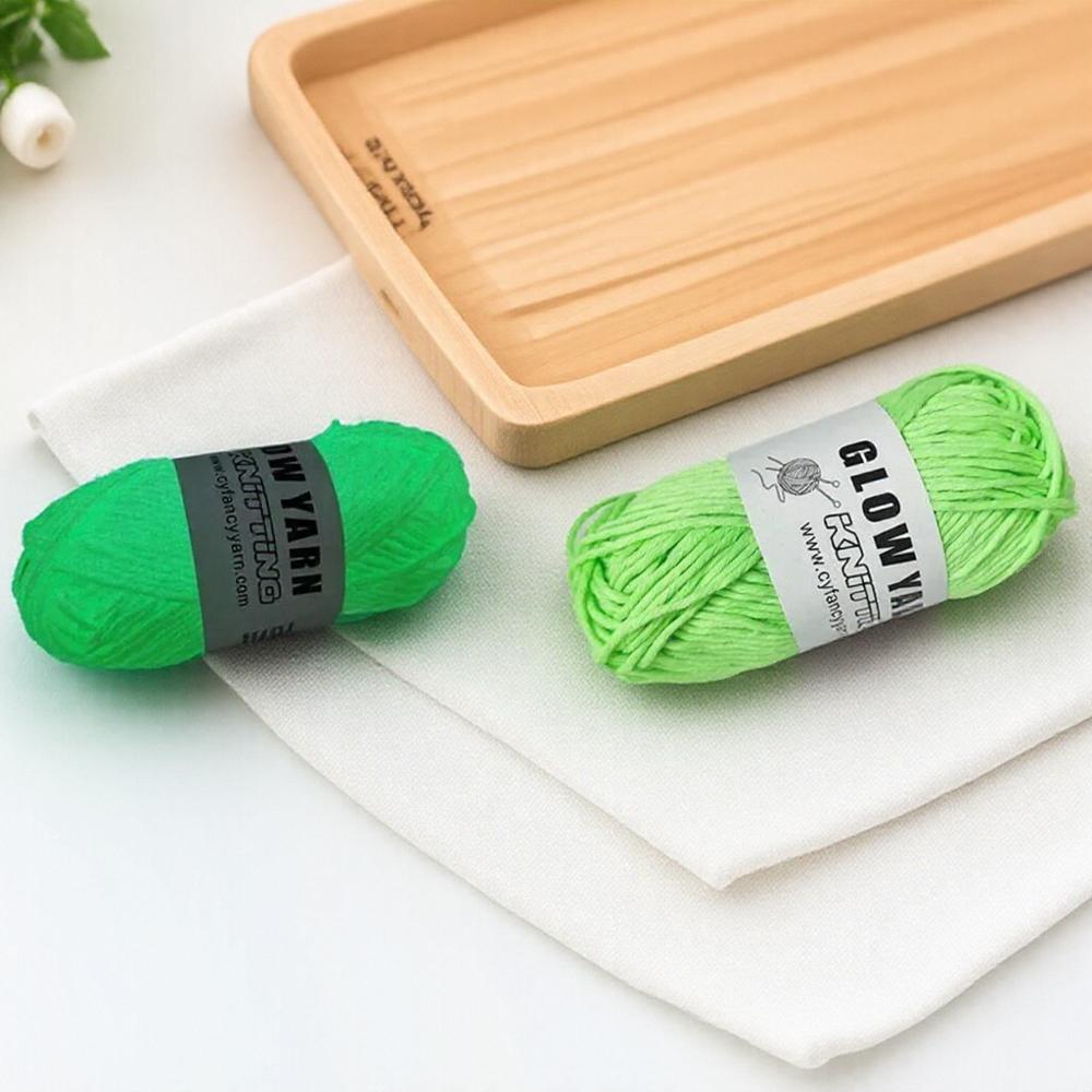 50M/2mm Knitting Yarn, Polyester Glow in the Dark, Anti-Fade, Soft for DIY Crochet, Scarves, Hats, and Shawls, for Hand Knitting