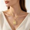 Gold Plated Maria Necklace Cubic Zircon Heart Choker For Women Mary Titanium Steel Chain Religious Jewelry