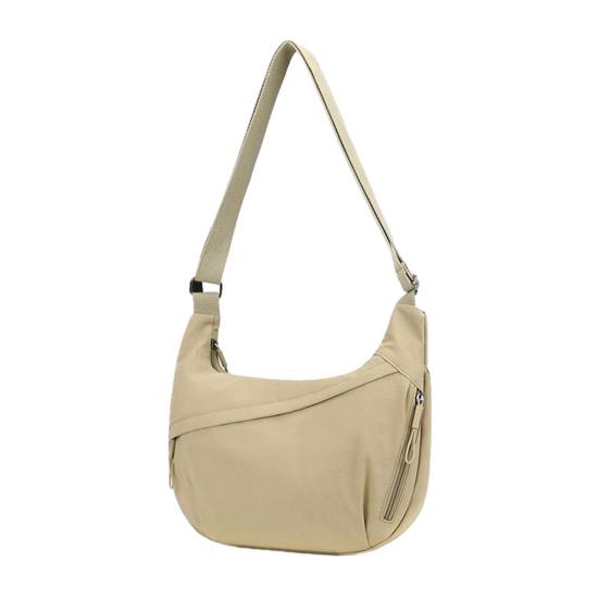 Borsa a Hobo Monocolore Portatile a Mezza Luna Borsa a Spalla con Zip da Viaggio Borsa a Tracolla Messenger per Viaggi Quotidiani Ufficio Shopping
