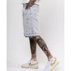 High Street Hip Hop Rhinestone Cross Straight Denim Knee Length Shorts