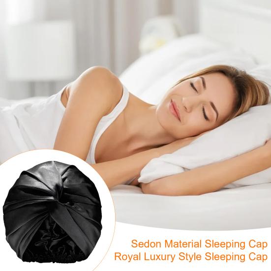 Imitation Silk Women Hat Solid Color Twist Knotted Design Turban Hat Solid Color Sleeping Hat Home Headwear