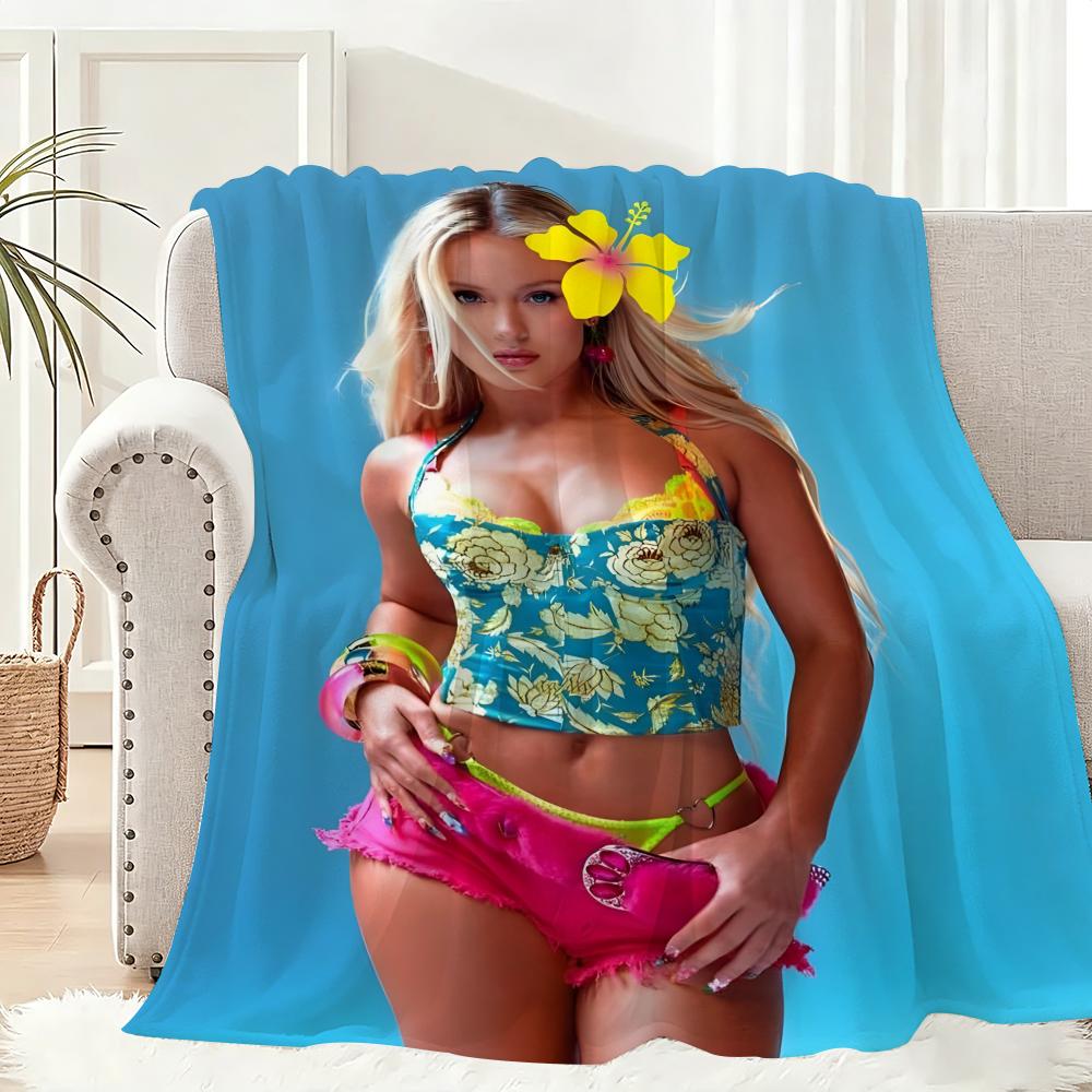 Singer Britney Spears Throw Lightweight 240g Flannel Blanket Soft Skin-friendly for Summer Cooling 75x90cm