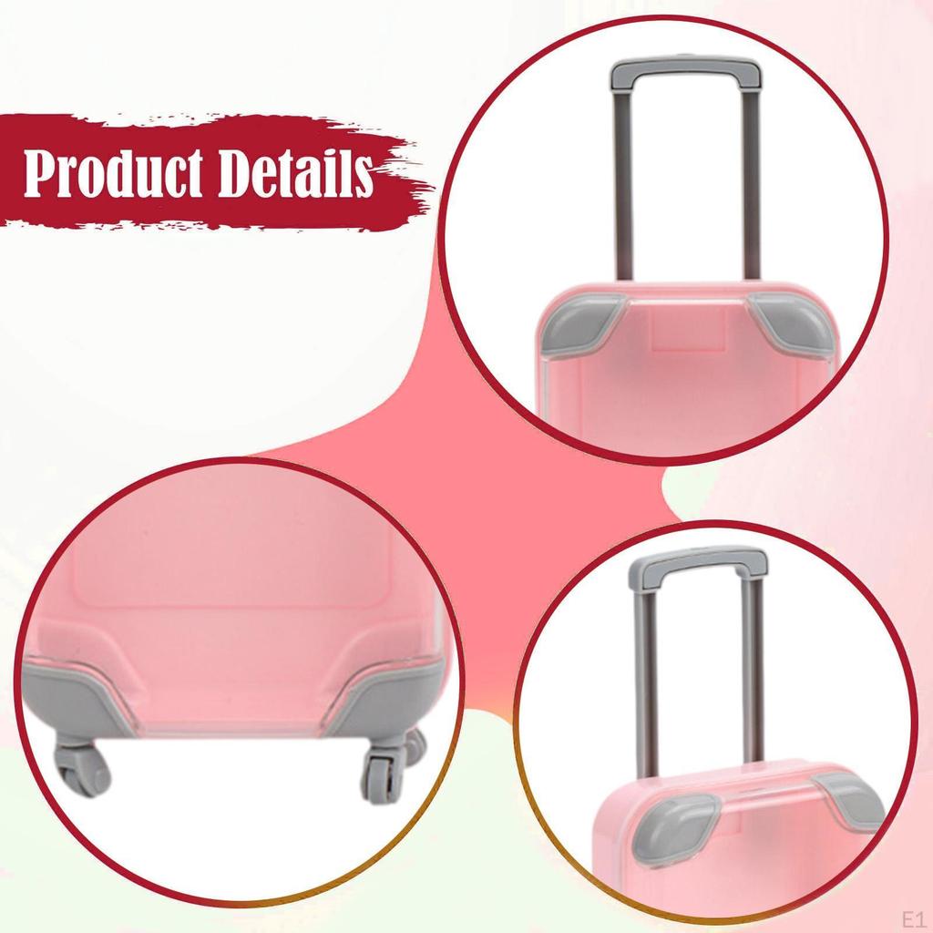 Mini Suitcase Fashion Doll Luggage Playhouse Toy Transparent Cover for Gift Box