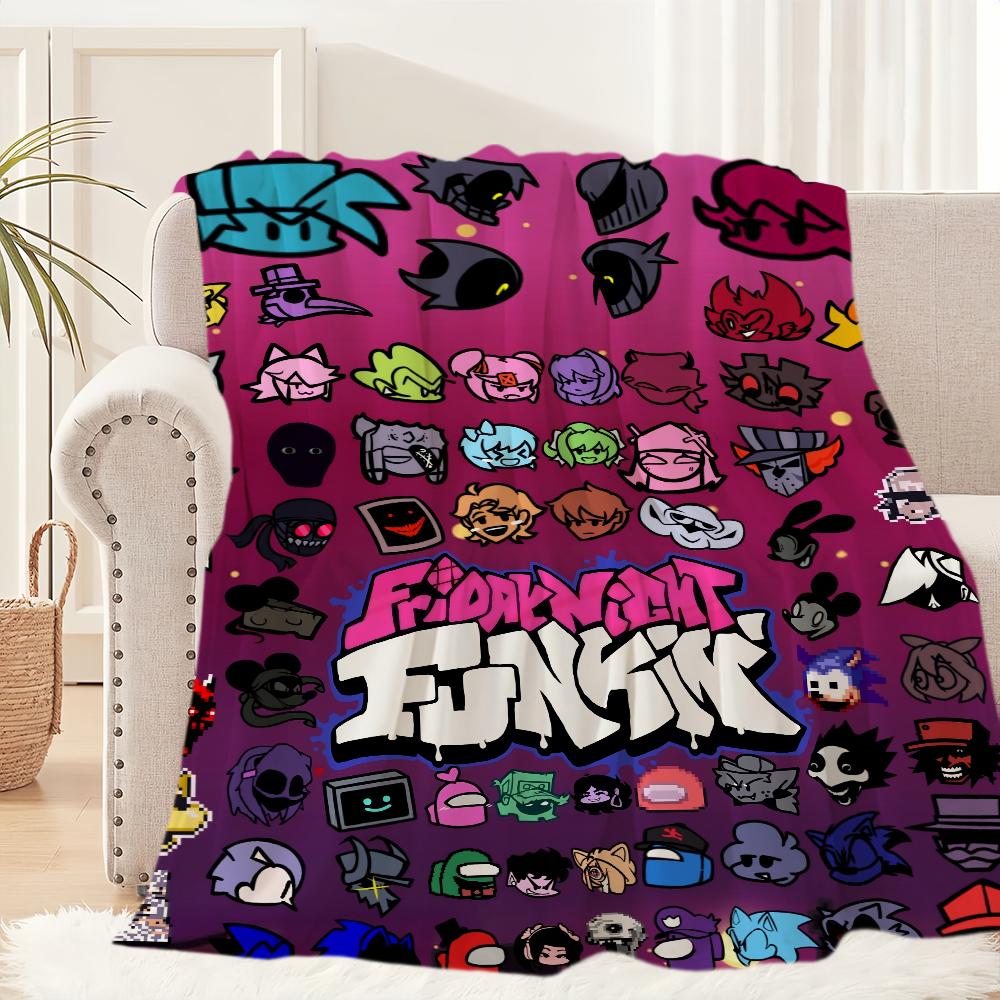 Spiel Freitagabend Cool Funkin Musik FNF Decke Plüsch Nickerchen Sofa Teppich für Wohnzimmer Büro Schlafzimmer Geburtstag Zuhause Reise Kinder Geschenke