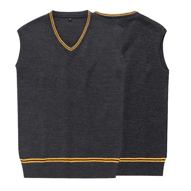 Halloween Kostüm Potter Cosplay Weste Winter Langarm Pullover für Damen Herren Herbst V-Ausschnitt Weste 4 Colleges Studentenuniform