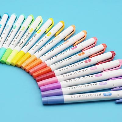 Evidenziatore a doppia testa Pennarello Kawaii Pennarelli colorati Caramelle Evidenziatori di cancelleria per ufficio scolastico
