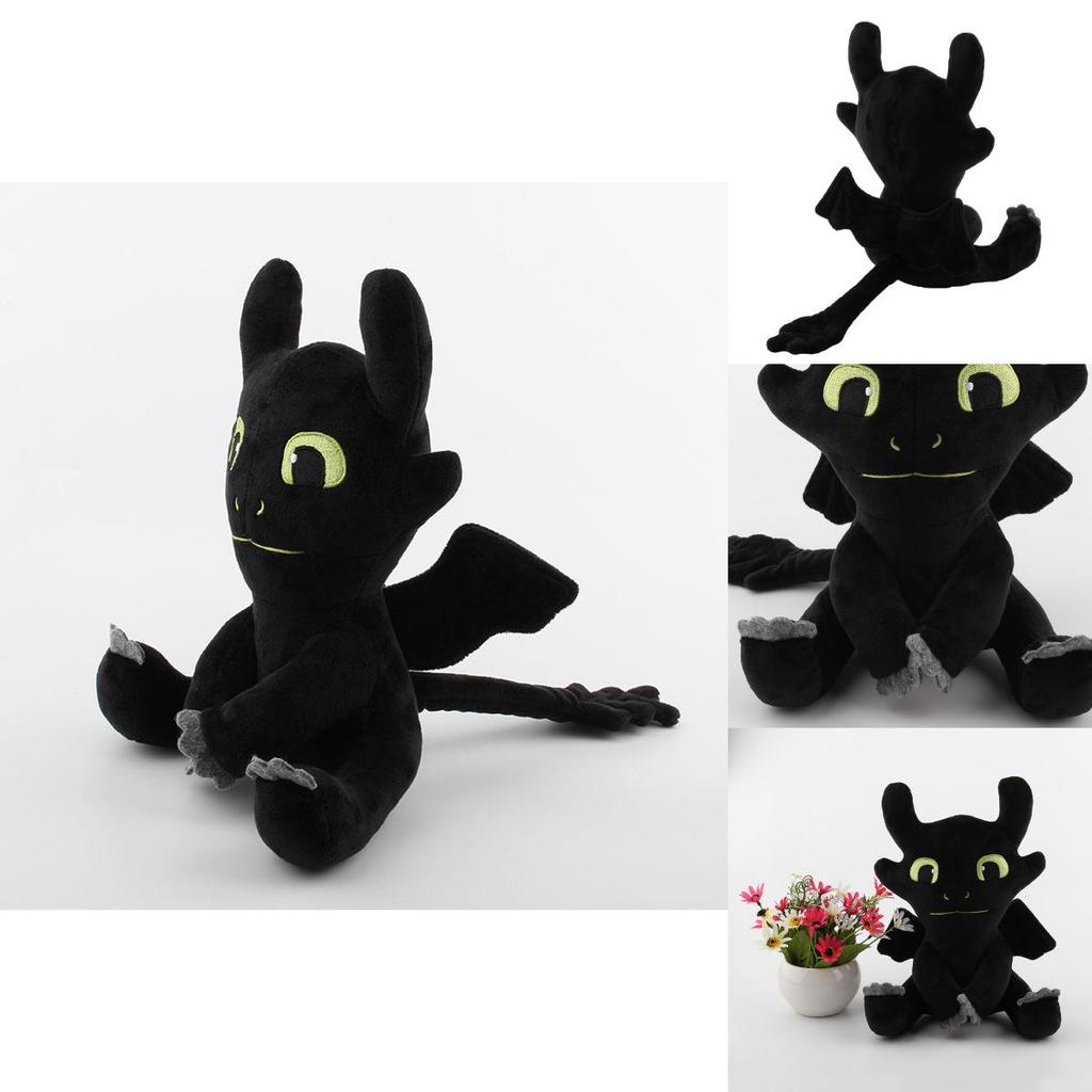 New How To Train Your Dragon 3 Plush Toy Light Fury Black Toothless Soft And Cuddly