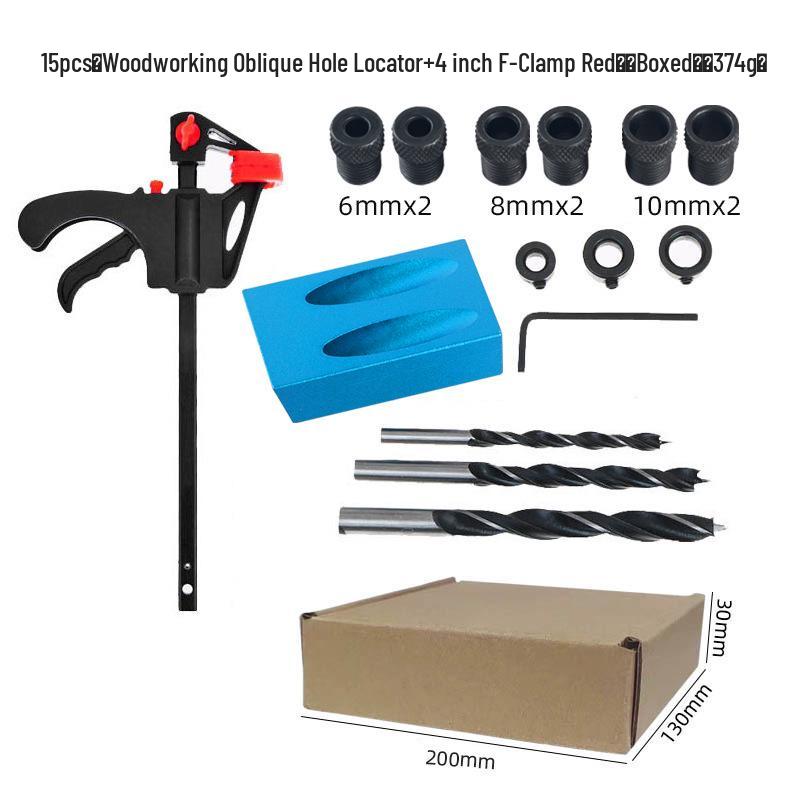 15° Blue Woodworking Oblique Hole Locator Puncher