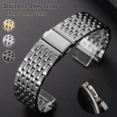 Stainless Steel Watchband Premium Bracelet Straps 18mm 20mm 22mm Universal Metal Watch Band Folding Buckle for Seiko for Rolex