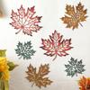 6 Pcs Metal Fall Maple Autumn Leaves Wall Decor Art Farmhouse Rustic Metal Sign Hanging Ornament for Thanksgiving Fall Home Indoor Outdoor