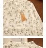 Chemise en Coton et Lin à Manches Longues et Décolleté en V Florale Gorge d'Hiver – Style Printanier Élégant pour Femme