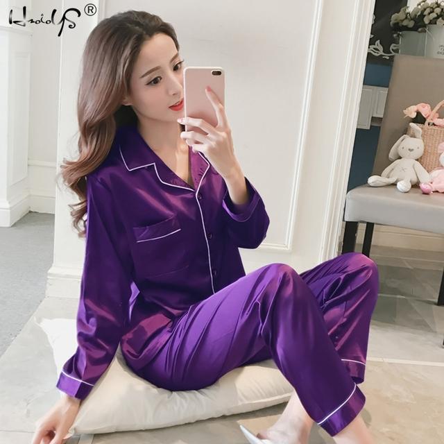 Kaufe Womens Silk Satin Pajamas Pyjamas Set Long u0026Short Sleepwear Pijama  Pajamas Suit Female Sleep Two Piece Set Loungewear Plus Size | Joom