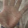 Modern Golden Mesh Large-Hole Curtains for Living Room, Bedroom, Balcony - Breathable and Light-Permeable Gauze