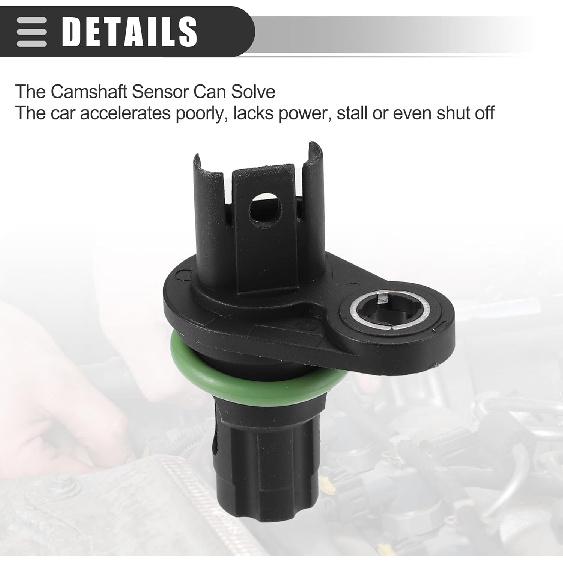 Motoforti CPS Sensor, Engine Camshaft Position Sensor, for BMW 435i 2014-2016, ABS, Metal, No.13627558518, Black, 4pcs