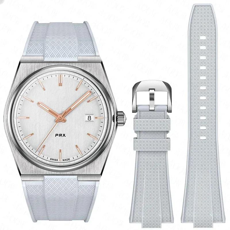 For Tissot PRX T137.407/T137.410 Quick Release Silicone Strap Super Player 40mm Men Convex Rubber Watch Band Bracelet 12mm