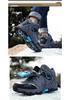 Men's High-Top Waterproof Leather Hiking Boots, Warm, Velvet-Lined, Thick-Sole, Large Size, Autumn/Winter Outdoor Off-Road Footwear.