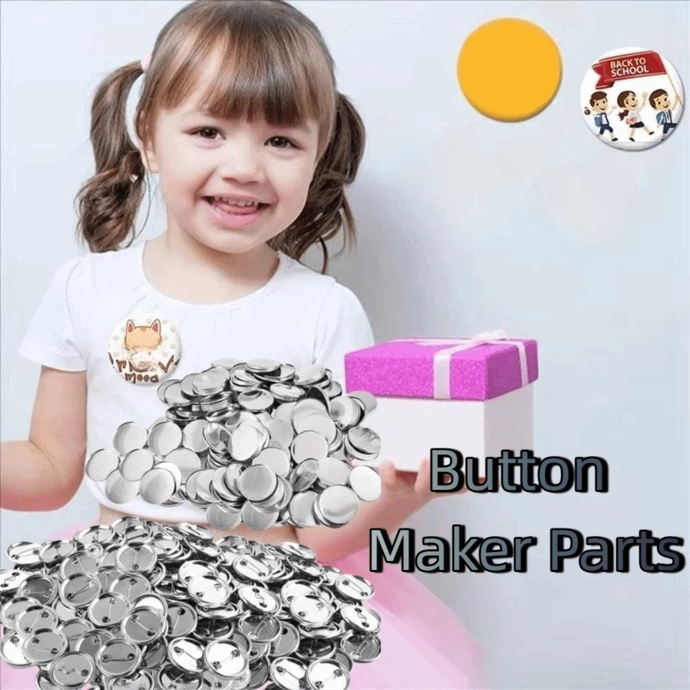 100pcs DIY Art Crafts Metal Brooch Clasps Blank Button Maker Parts Pin Disk Pad  Brooches Jewelry