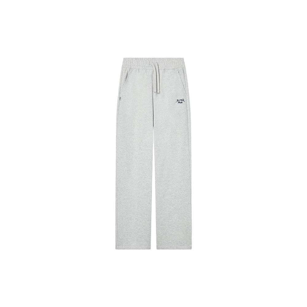Fila Letter Print Loose Wide Leg Sports Pants Women Pants Ivory Flower-Gray F11W339609FMG
