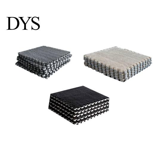 Bedroom Floor Mat Solid Color Plush Dry Feet Tiles Rug Tear-resistant Protective Square Washable Puzzle Living Room