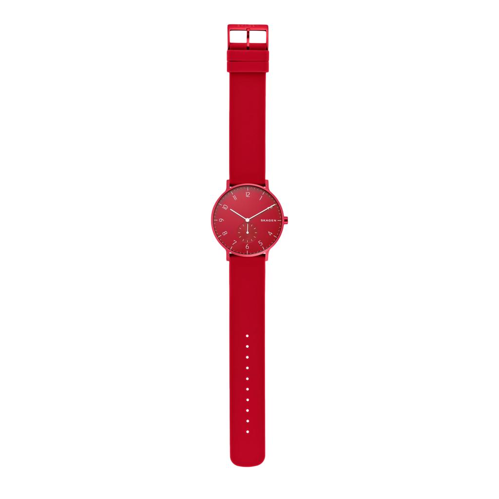 AAREN KULOR 41mm Poppy Red Silicone Watch