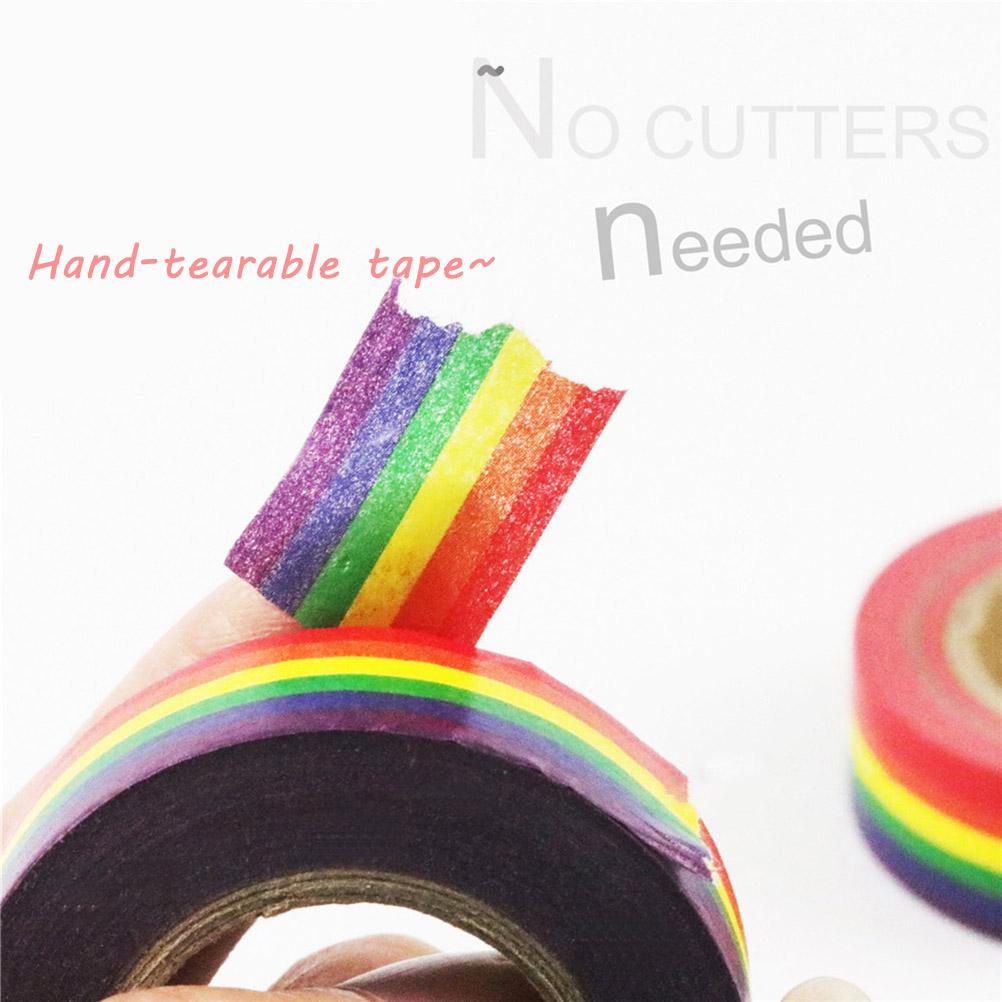 100CM Colorful Rainbow Adhesive Paper Tape School Office Supplies DIY Scrapbooking Stationery