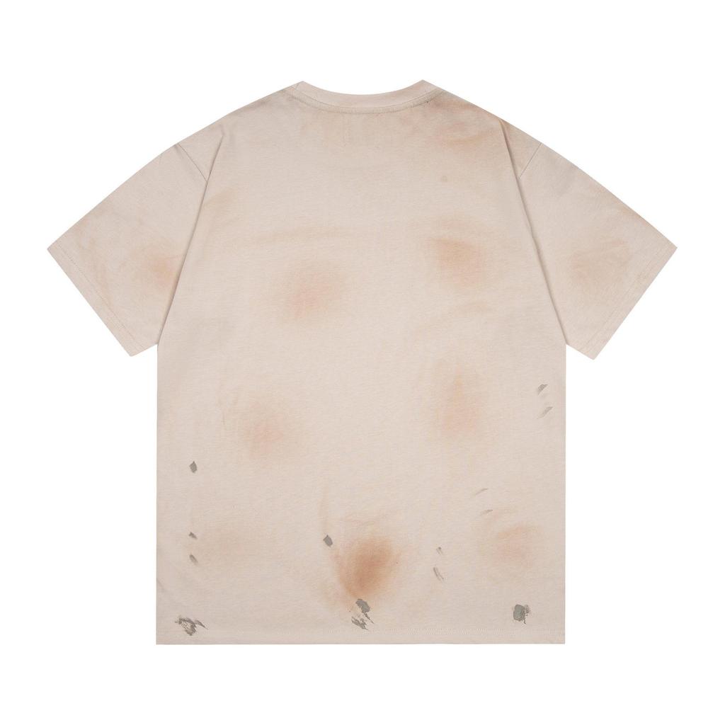 Unisex Double Yarn Cotton T-shirt with Ink Splash Design