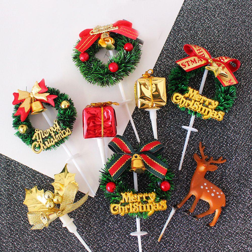 Baby Shower Favors Xmas Party Picks Birthday Decoration Christmas Cake Decor Cupcake Toppers