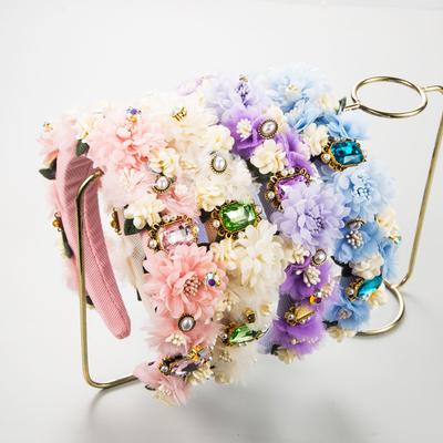 Lussuose Fasce per Capelli Fatte a Mano con Strass Perle Fiore Accessori per Capelli alla Moda Fascia per Capelli Trendy da Festa per Donna Fascia per Capelli Copricapo per Ragazza