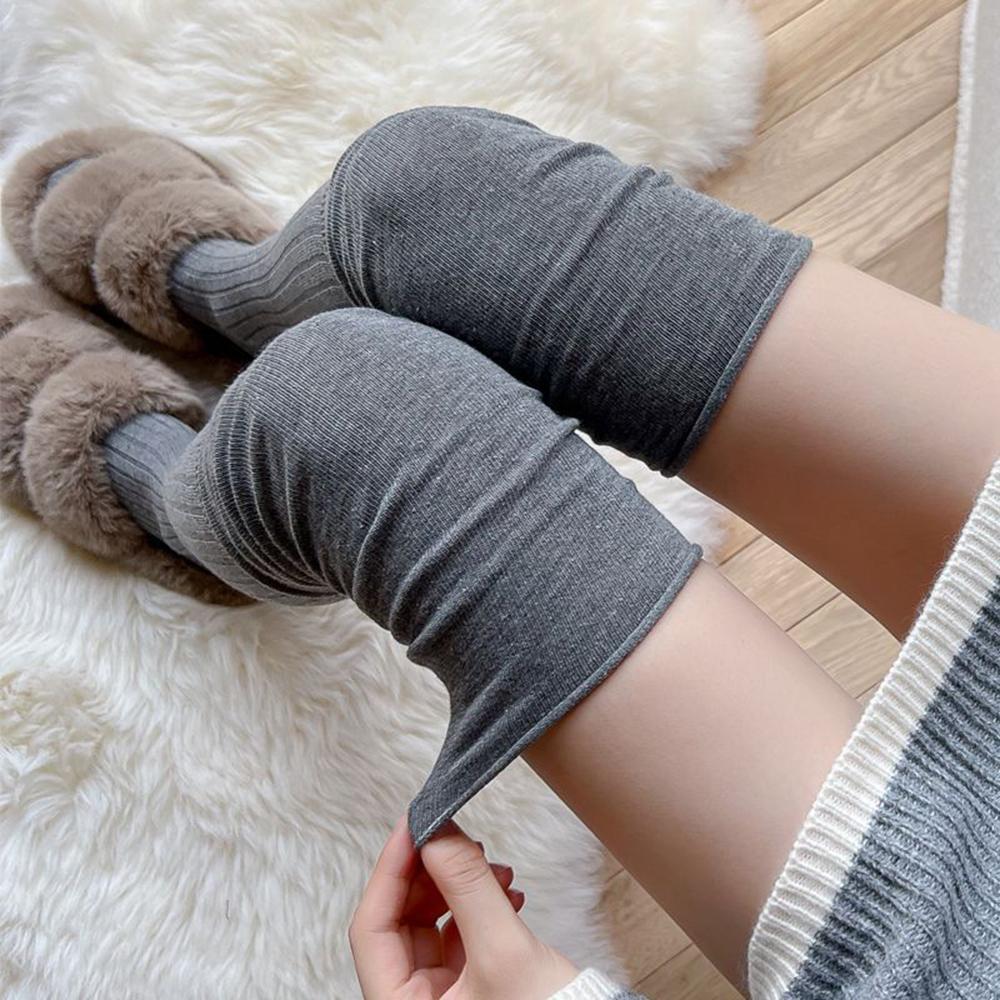 Women Thermal Socks Hosiery Autumn Winter High Tube Splicing Stockings Knee-socks Korean Style Casual Sock