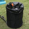 Black Collapsible 10 Gallon Pop Up Garbage Can for Camping, Outdoor, Travel