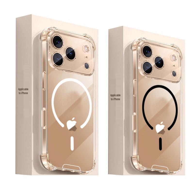 Magnetic Opening Clear Acrylic Protective Case for iPhone 17 Pro Max with Apple 17 Air Compatibility