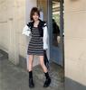 Women's 2026 French Striped Knit Bodycon Dress - Slimming, Waist-Cinching Midi Style for Summer
