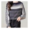 Navava Pointed Pattern Round Neck Long Sleeve Blouse Nb1889