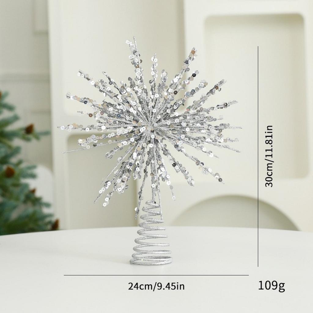 Christmas Tree Star Topper Glowing Snowflake Pendant Xmas Tree Topper Christmas Festival Supplies Xmas Decorations Ornaments