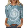 Frühling und Herbst Rundhals Bunt 3D-Druck Oberteil Modisches Lässiges Langarm Damen-T-Shirts