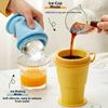 2 In 1 Ice Maker & Drinking Cup Creative Ice Cube Water Bottle Silicone Collapsible Mug  Office